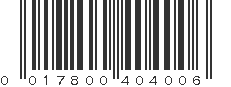 UPC 017800404006