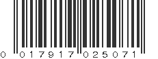 UPC 017917025071