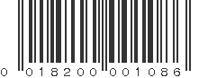 UPC 018200001086