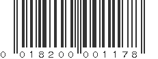 UPC 018200001178