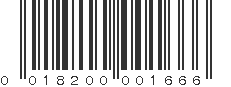 UPC 018200001666