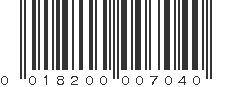 UPC 018200007040