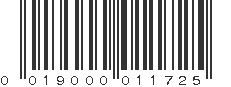 UPC 019000011725