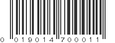 UPC 019014700011