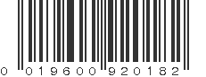 UPC 019600920182