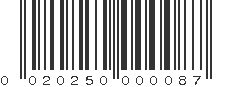 UPC 020250000087