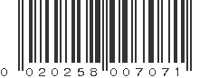 UPC 020258007071