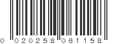 UPC 020258061158