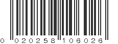 UPC 020258106026