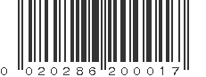 UPC 020286200017