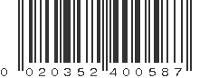 UPC 020352400587