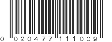 UPC 020477111009