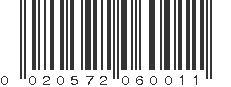 UPC 020572060011