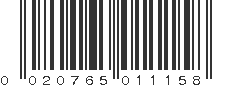 UPC 020765011158