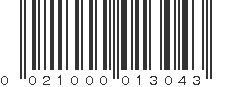 UPC 021000013043