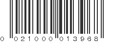 UPC 021000013968