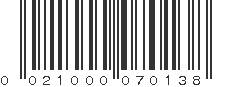 UPC 021000070138