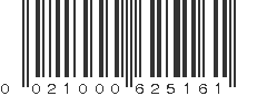 UPC 021000625161