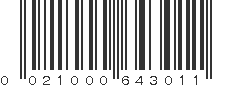 UPC 021000643011