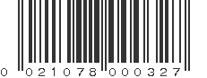 UPC 021078000327