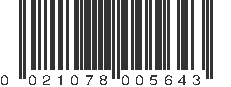 UPC 021078005643