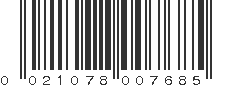 UPC 021078007685