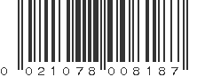 UPC 021078008187