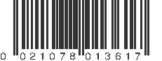 UPC 021078013617