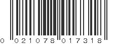 UPC 021078017318