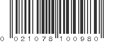 UPC 021078100980