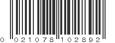 UPC 021078102892