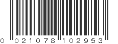 UPC 021078102953