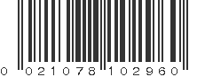 UPC 021078102960