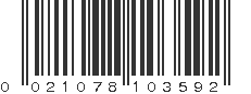 UPC 021078103592