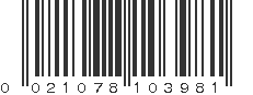 UPC 021078103981