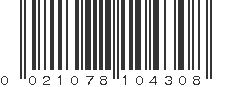 UPC 021078104308