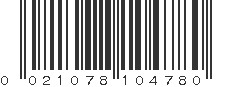 UPC 021078104780