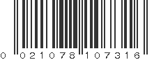 UPC 021078107316