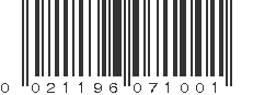 UPC 021196071001