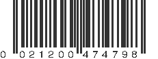 UPC 021200474798