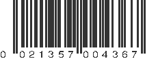 UPC 021357004367