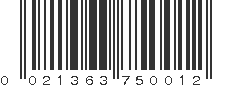 UPC 021363750012