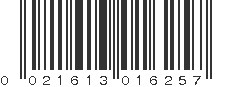 UPC 021613016257