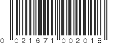 UPC 021671002018