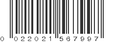 UPC 022021567997