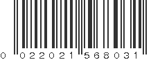 UPC 022021568031