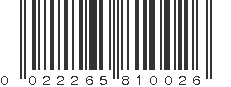 UPC 022265810026