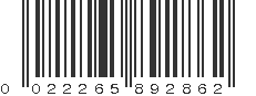 UPC 022265892862