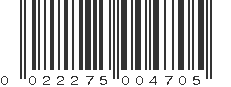 UPC 022275004705