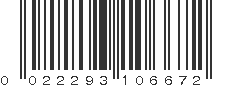 UPC 022293106672